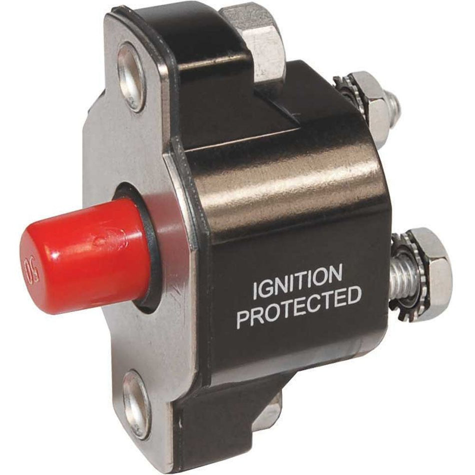 Blue Sea Systems Medium Duty Push Button Reset Only Circuit Breaker, 120V AC/32V DC, Thermal Trip — Quality Boat Parts
