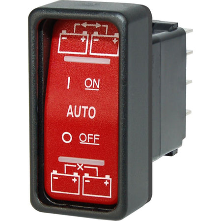 Blue Sea Systems SPDT Remote Control Contura Switch, 20A, IP67, Red Actuator — Quality Boat Parts
