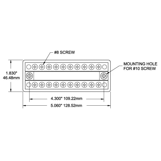 Blue Sea Systems DualBus Common BusBar, 100A, 300V AC, 48V DC, #8-32 Screw Terminals, Tin-Plated Copper — Quality Boat Parts