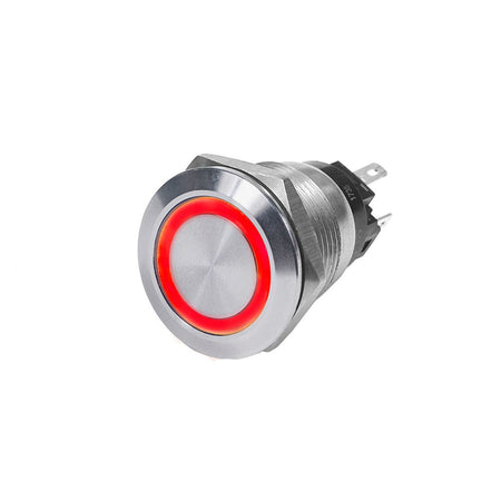 Blue Sea Systems Push Button LED Ring Switch, 10A, 12V DC, IP67, SPDT/SPST — Quality Boat Parts