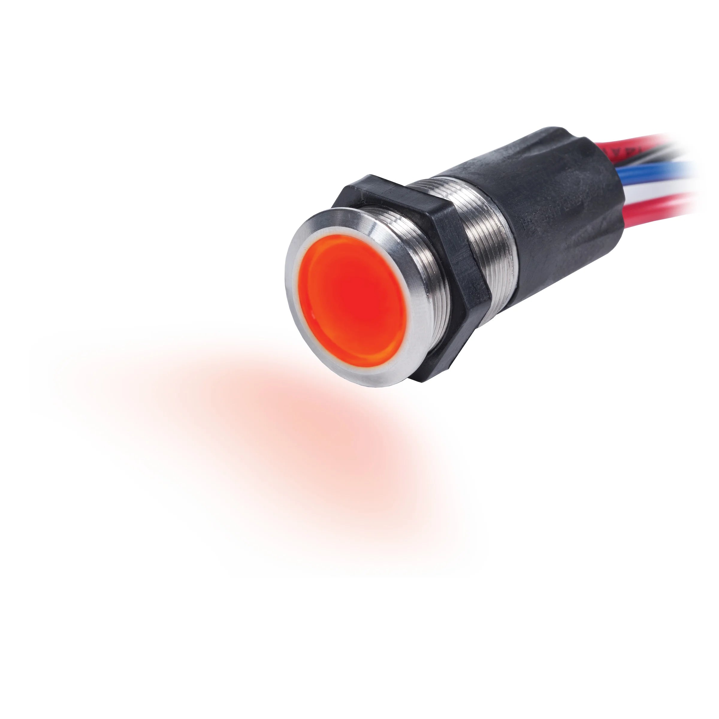Blue Sea Systems Backlit Push Button Switch, 15A, 12V DC, IP67, 7/8 in Mounting Hole, Blue/Red Backlight — Quality Boat Parts
