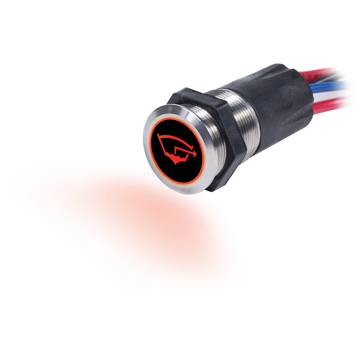 Blue Sea Systems Backlit Push Button Switch, 15A, 12V DC, IP67, 7/8 in Mounting Hole, Blue/Red Backlight — Quality Boat Parts