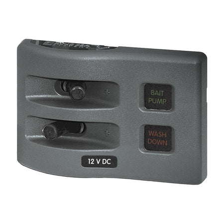 Blue Sea Systems WeatherDeck Waterproof Fuse Panel, 12V DC, IP67, ATO/ATC, Gray Panel — Quality Boat Parts