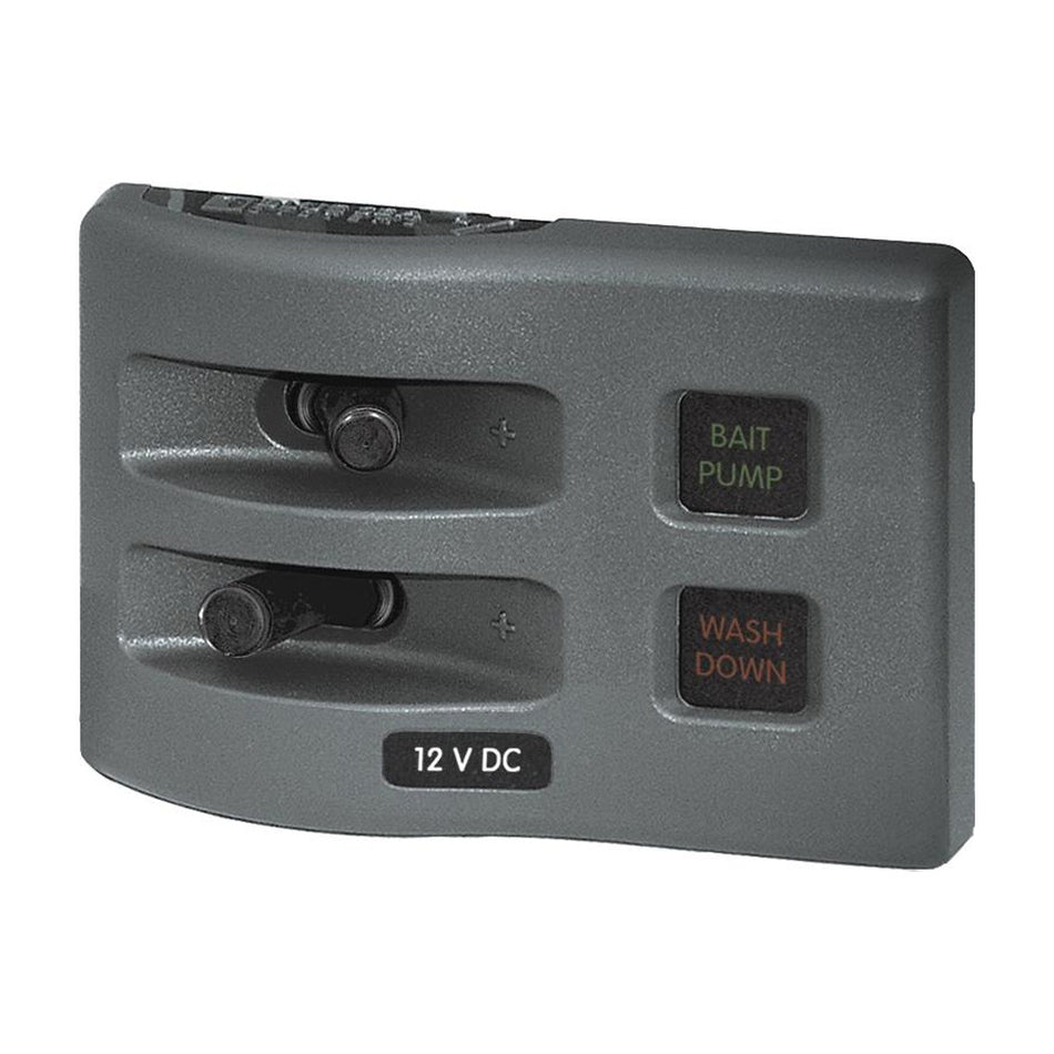 Blue Sea Systems WeatherDeck Waterproof Fuse Panel, 12V DC, IP67, ATO/ATC, Gray Panel — Quality Boat Parts