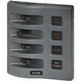 Blue Sea Systems WeatherDeck Waterproof Fuse Panel, 12V DC, IP67, ATO/ATC, Gray Panel — Quality Boat Parts