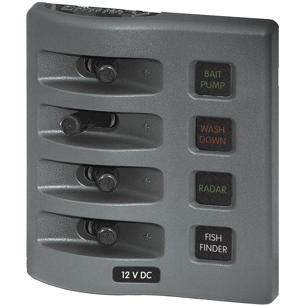 Blue Sea Systems WeatherDeck Waterproof Fuse Panel, 12V DC, IP67, ATO/ATC, Gray Panel — Quality Boat Parts