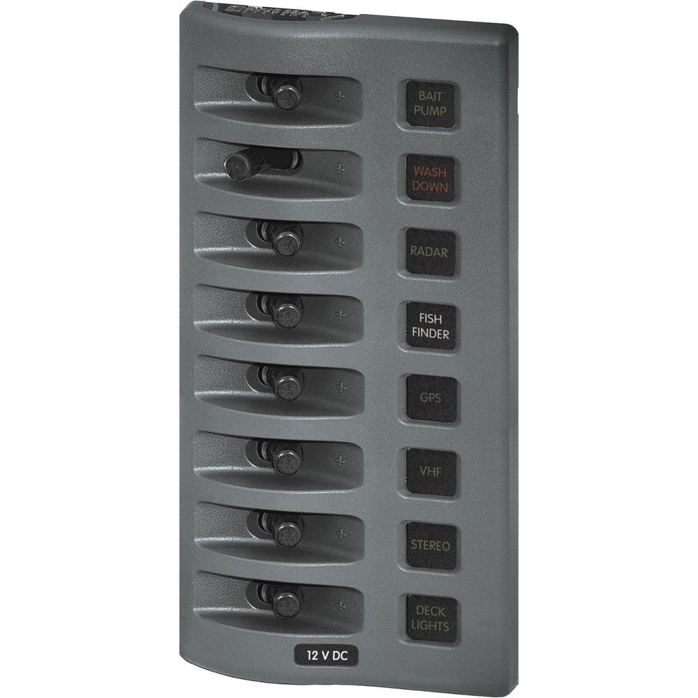 Blue Sea Systems WeatherDeck Waterproof Fuse Panel, 12V DC, IP67, ATO/ATC, Gray Panel — Quality Boat Parts