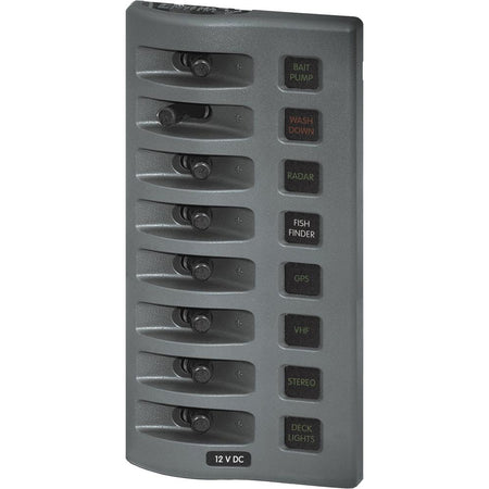 Blue Sea Systems WeatherDeck Waterproof Fuse Panel, 12V DC, IP67, ATO/ATC, Gray Panel — Quality Boat Parts