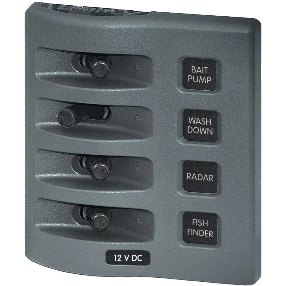 Blue Sea Systems WeatherDeck Waterproof Switch Only Panel, 12V/24V DC, IP67, 15A per Circuit — Quality Boat Parts