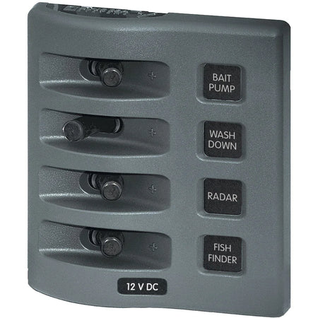 Blue Sea Systems WeatherDeck Waterproof Switch Only Panel, 12V/24V DC, IP67, 15A per Circuit — Quality Boat Parts