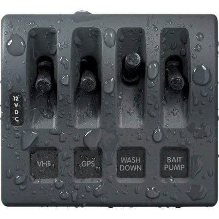 Blue Sea Systems WeatherDeck Waterproof Switch Only Panel, 12V/24V DC, IP67, 15A per Circuit — Quality Boat Parts