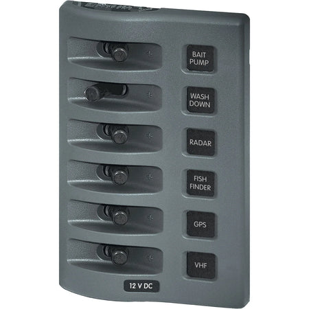 Blue Sea Systems WeatherDeck Waterproof Switch Only Panel, 12V/24V DC, IP67, 15A per Circuit — Quality Boat Parts