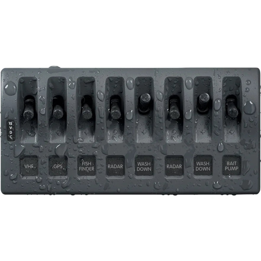 Blue Sea Systems WeatherDeck Waterproof Switch Only Panel, 12V/24V DC, IP67, 15A per Circuit — Quality Boat Parts