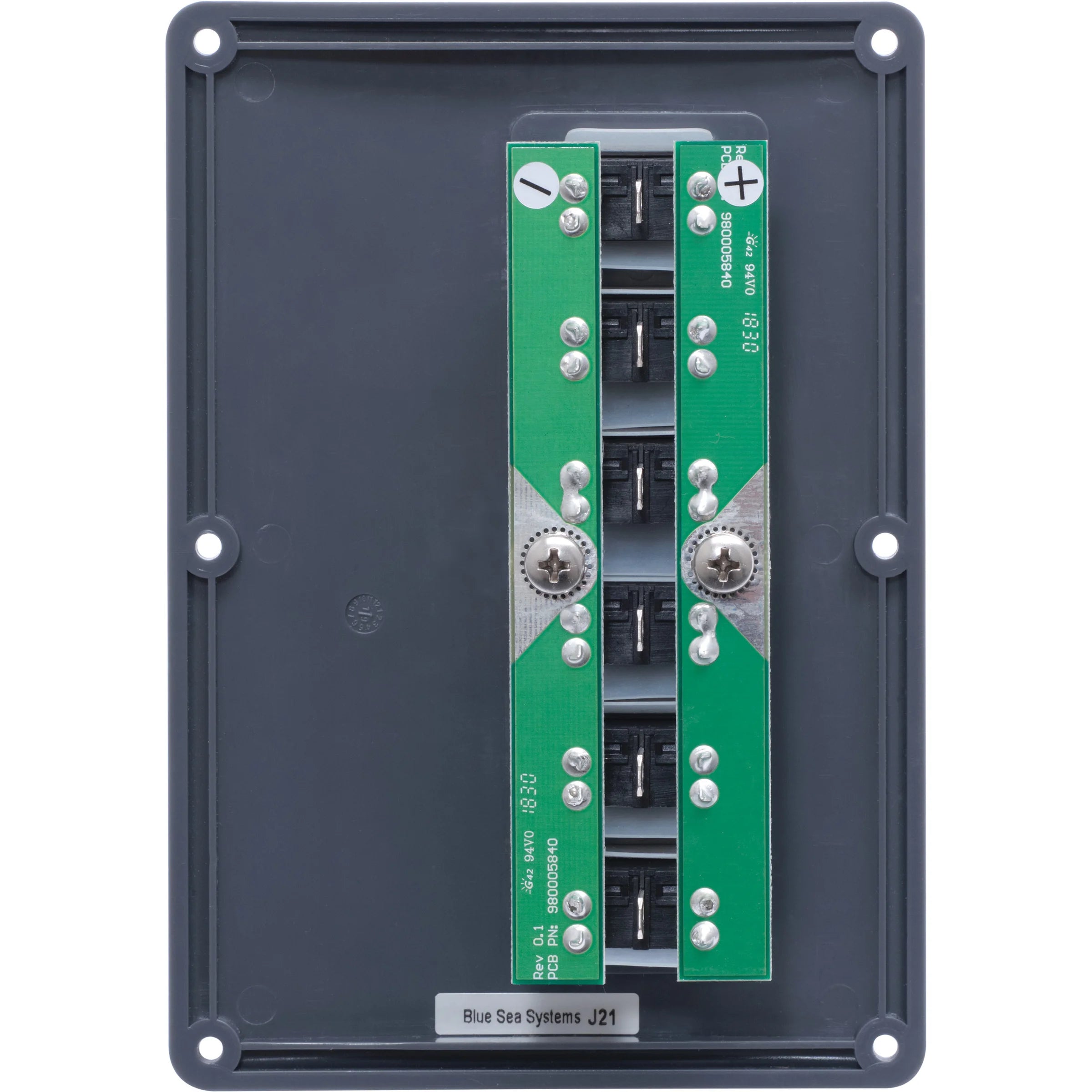 Blue Sea Systems Water-Resistant Circuit Breaker Switch Panel, 12V DC, Illuminated 15A Breakers, Exposed Mount — Quality Boat Parts