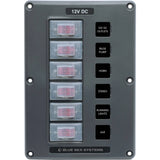Blue Sea Systems Water-Resistant Circuit Breaker Switch Panel, 12V DC, Illuminated 15A Breakers, Exposed Mount — Quality Boat Parts