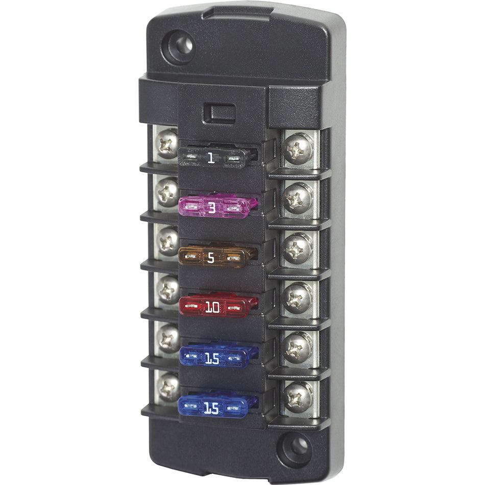 Blue Sea Systems ST Blade Fuse Block, 6 Independent Circuits, 32V DC, ATO/ATC — Quality Boat Parts
