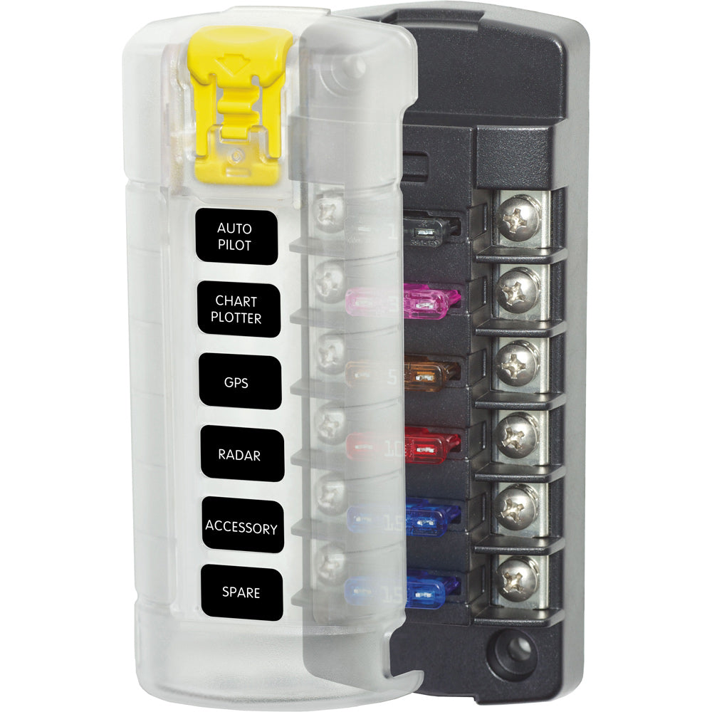 Blue Sea Systems ST Blade Fuse Block, 6 Independent Circuits, 32V DC, ATO/ATC — Quality Boat Parts