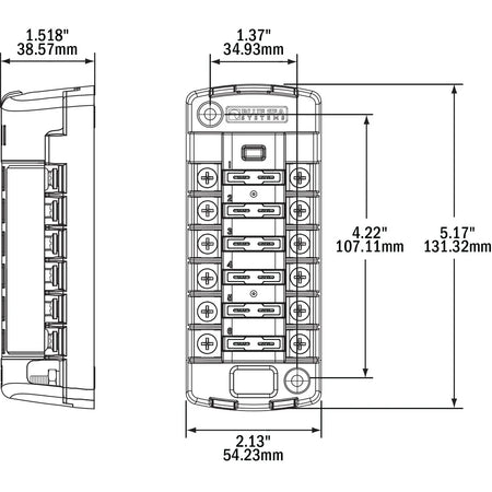 Blue Sea Systems ST Blade Fuse Block, 6 Independent Circuits, 32V DC, ATO/ATC — Quality Boat Parts