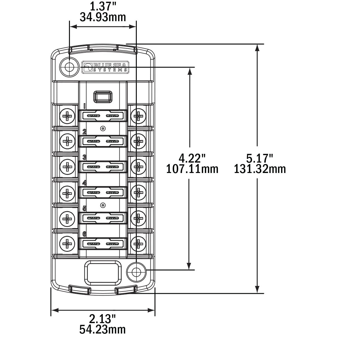 Blue Sea Systems ST Blade Fuse Block, 6 Independent Circuits, 32V DC, ATO/ATC — Quality Boat Parts