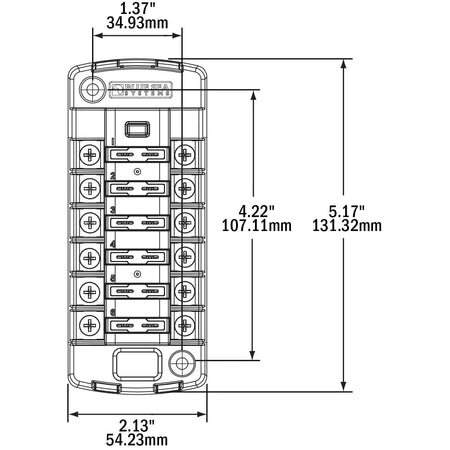 Blue Sea Systems ST Blade Fuse Block, 6 Independent Circuits, 32V DC, ATO/ATC — Quality Boat Parts