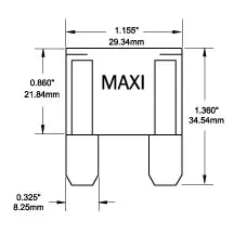 Blue Sea Systems MAXI Fuse, 32V DC, 1000A Interrupt Capacity, Tin-Plated Connector Blades, Visible Blown Indicator — Quality Boat Parts