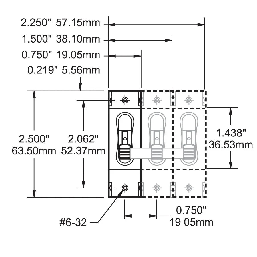 Blue Sea Systems C-Series White Toggle Circuit Breaker, Triple Pole, Magnetic Hydraulic Trip Free, 65V DC — Quality Boat Parts