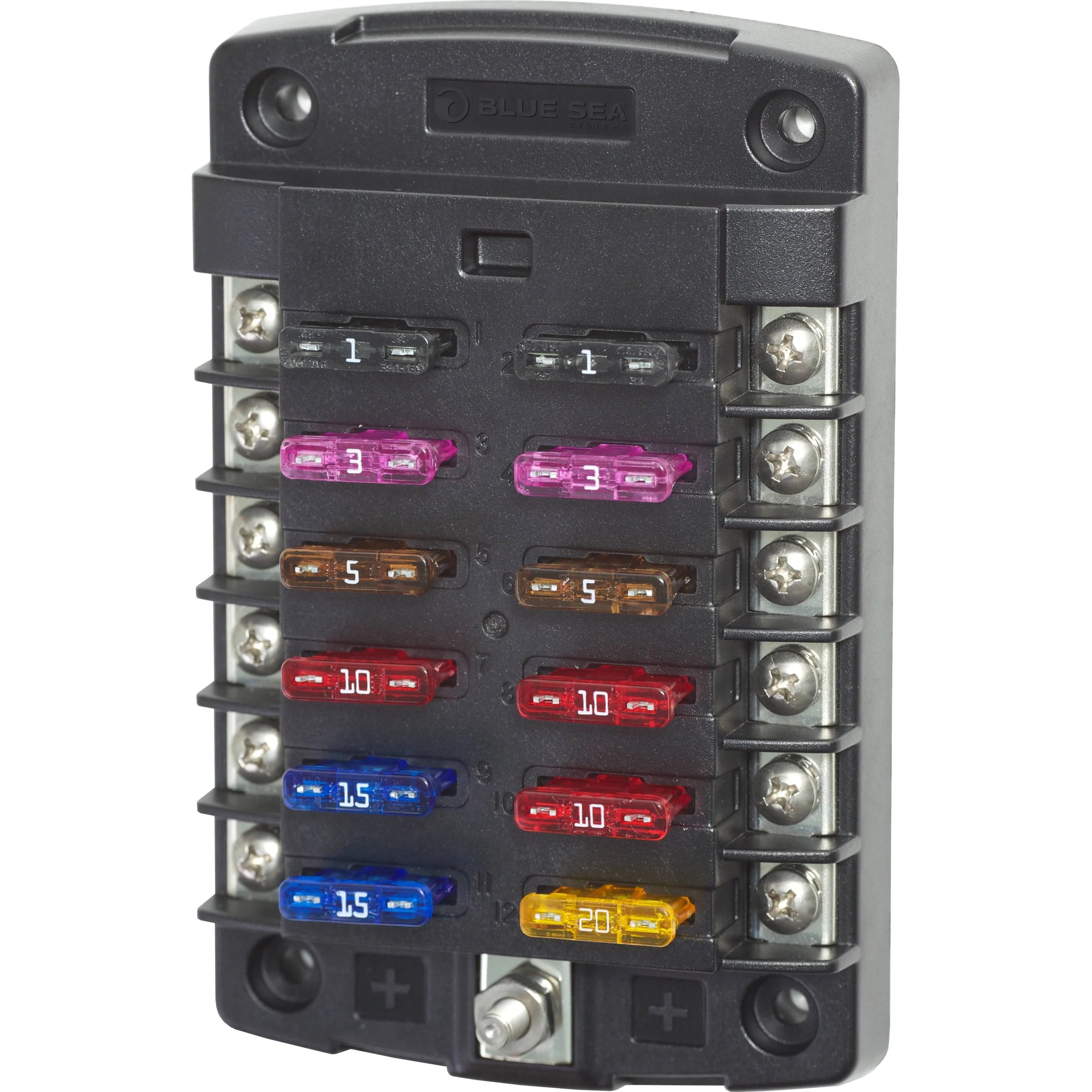 Blue Sea Systems ST Blade Fuse Block, ATO/ATC, 32V DC, Screw Terminal — Quality Boat Parts