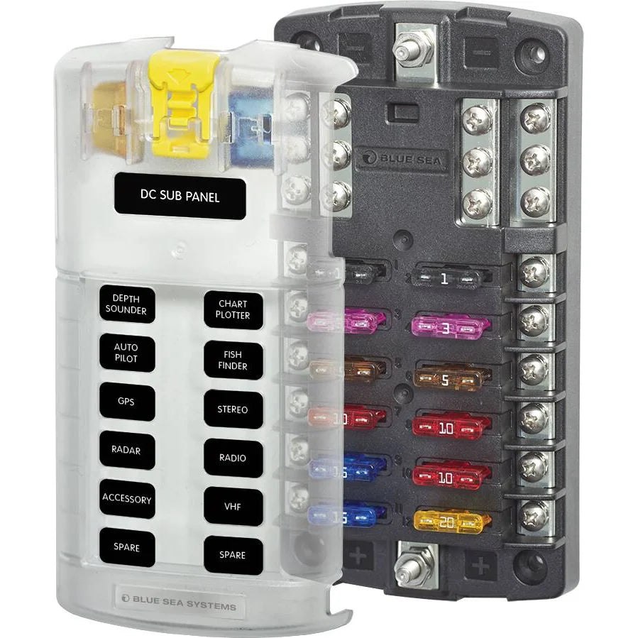 Blue Sea Systems ST Blade Fuse Block, ATO/ATC, 32V DC, Screw Terminal — Quality Boat Parts