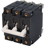 Blue Sea Systems C-Series Toggle Circuit Breaker, Triple Pole, 120/240V AC, 80V DC, White Actuator — Quality Boat Parts
