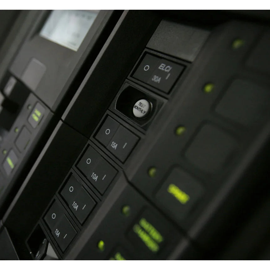 Blue Sea Systems Residual Current Circuit Breaker, Flat Rocker, Magnetic Hydraulic, Front Panel Mount — Quality Boat Parts