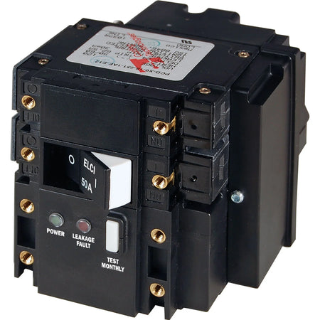 Blue Sea Systems Residual Current Circuit Breaker, Flat Rocker, Magnetic Hydraulic, Front Panel Mount — Quality Boat Parts