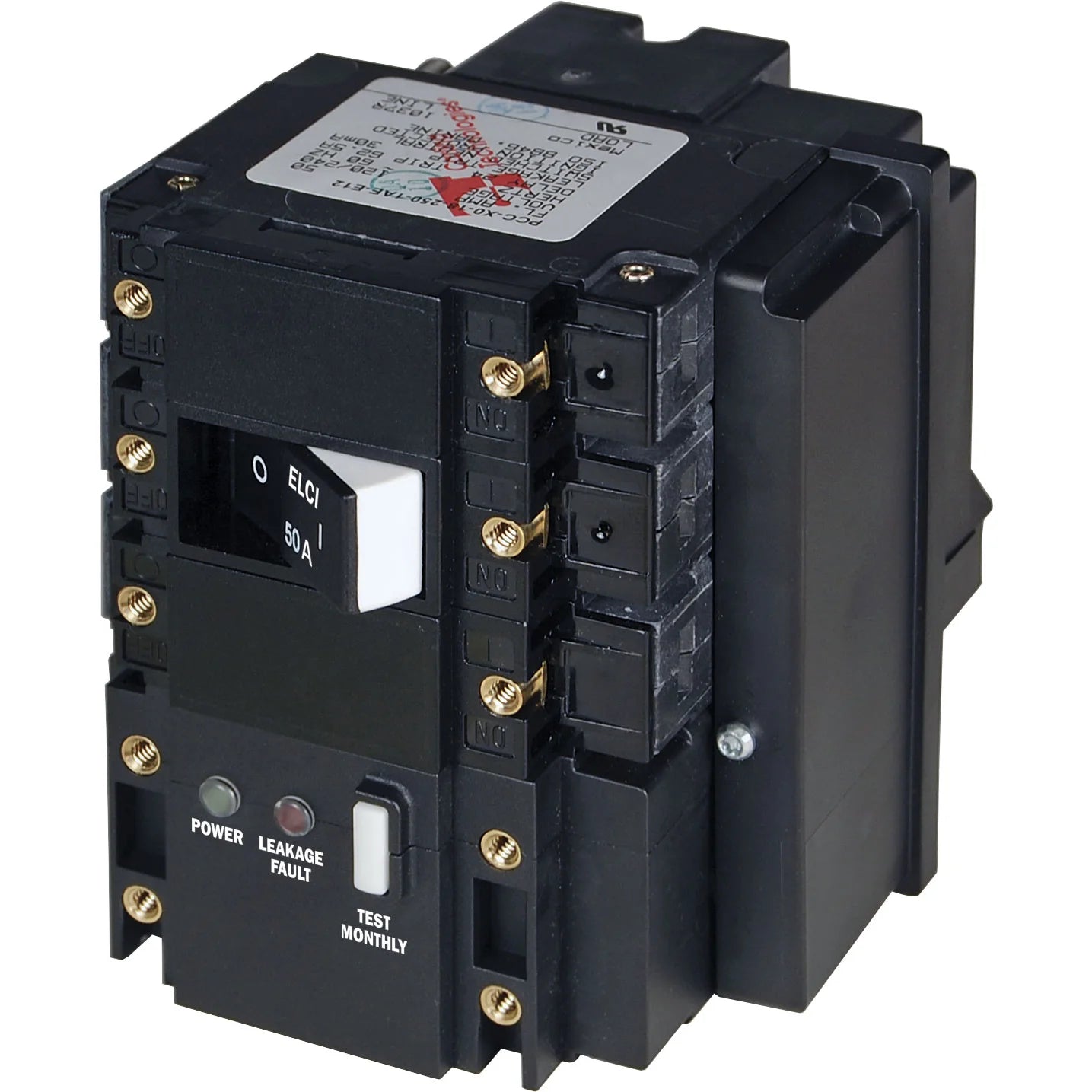 Blue Sea Systems Residual Current Circuit Breaker, Flat Rocker, Magnetic Hydraulic, Front Panel Mount — Quality Boat Parts