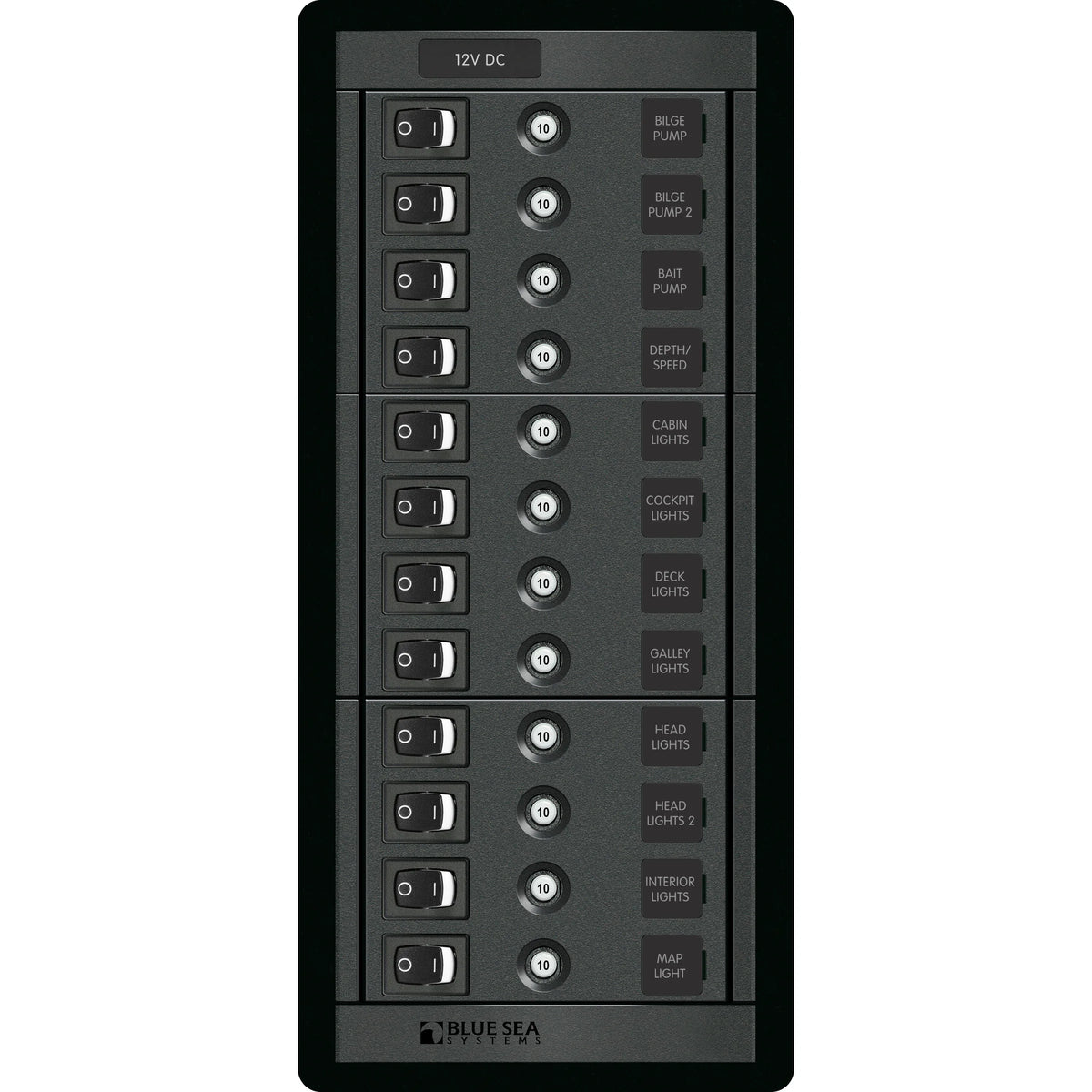 Blue Sea Systems 360 Series Switch CLB Panel, 12V DC — Quality Boat Parts