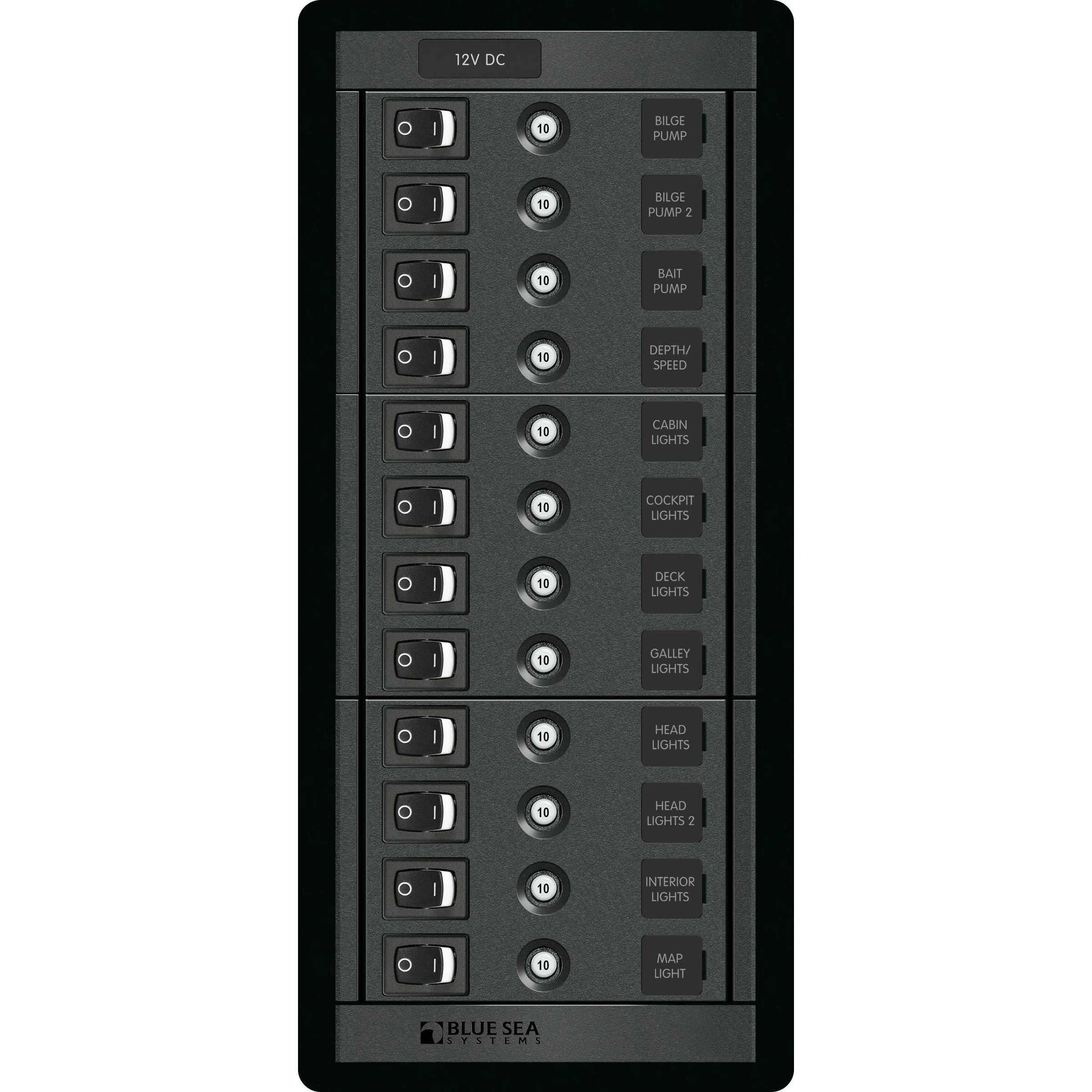 Blue Sea Systems 360 Series Switch CLB Panel, 12V DC — Quality Boat Parts