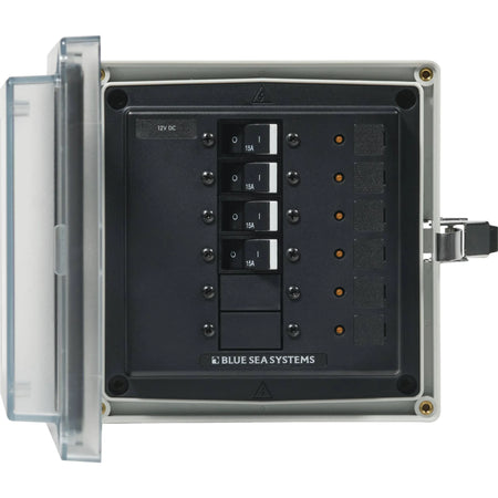 Blue Sea Systems SMS Surface Mount System Panel Enclosure, IP66, Glass-Filled Polycarbonate, Clear Cover, 6 x 6 x 4 in — Quality Boat Parts