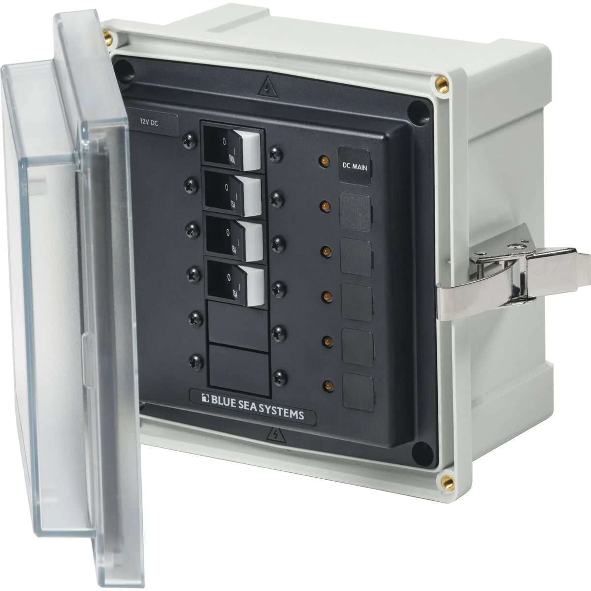 Blue Sea Systems SMS Surface Mount System Panel Enclosure, IP66, Glass-Filled Polycarbonate, Clear Cover, 6 x 6 x 4 in — Quality Boat Parts