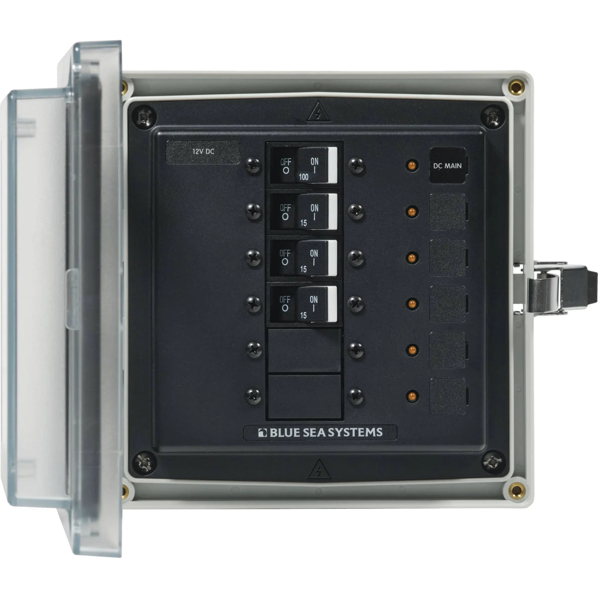 Blue Sea Systems SMS Surface Mount System Panel Enclosure, IP66, Glass-Filled Polycarbonate, Clear Cover, 6 x 6 x 4 in — Quality Boat Parts