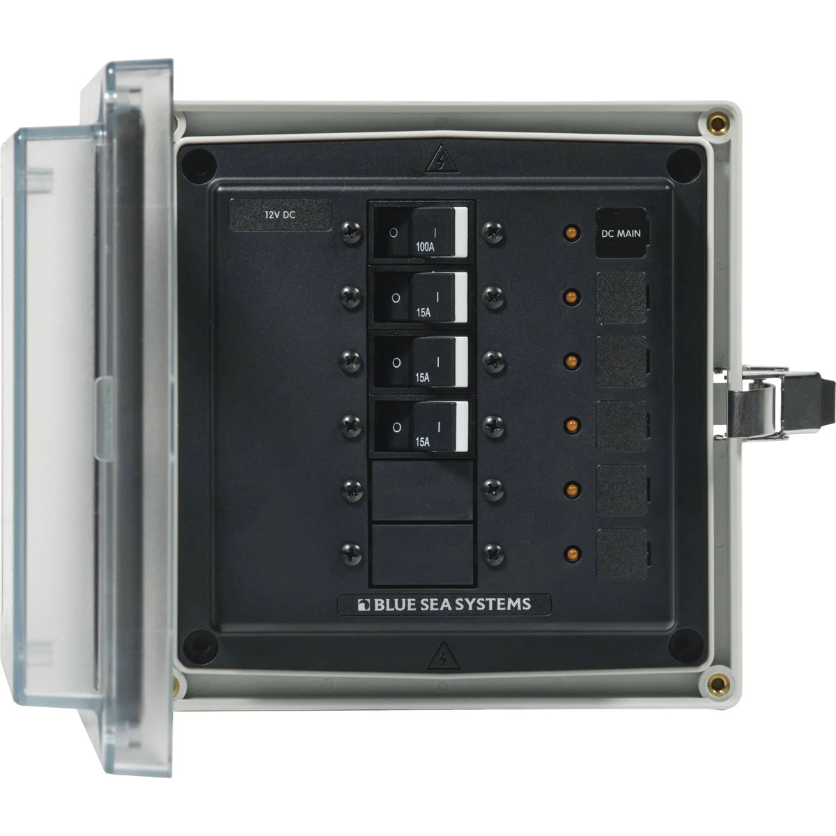 Blue Sea Systems SMS Surface Mount System Panel Enclosure, IP66, Glass-Filled Polycarbonate, Clear Cover, 6 x 6 x 4 in — Quality Boat Parts