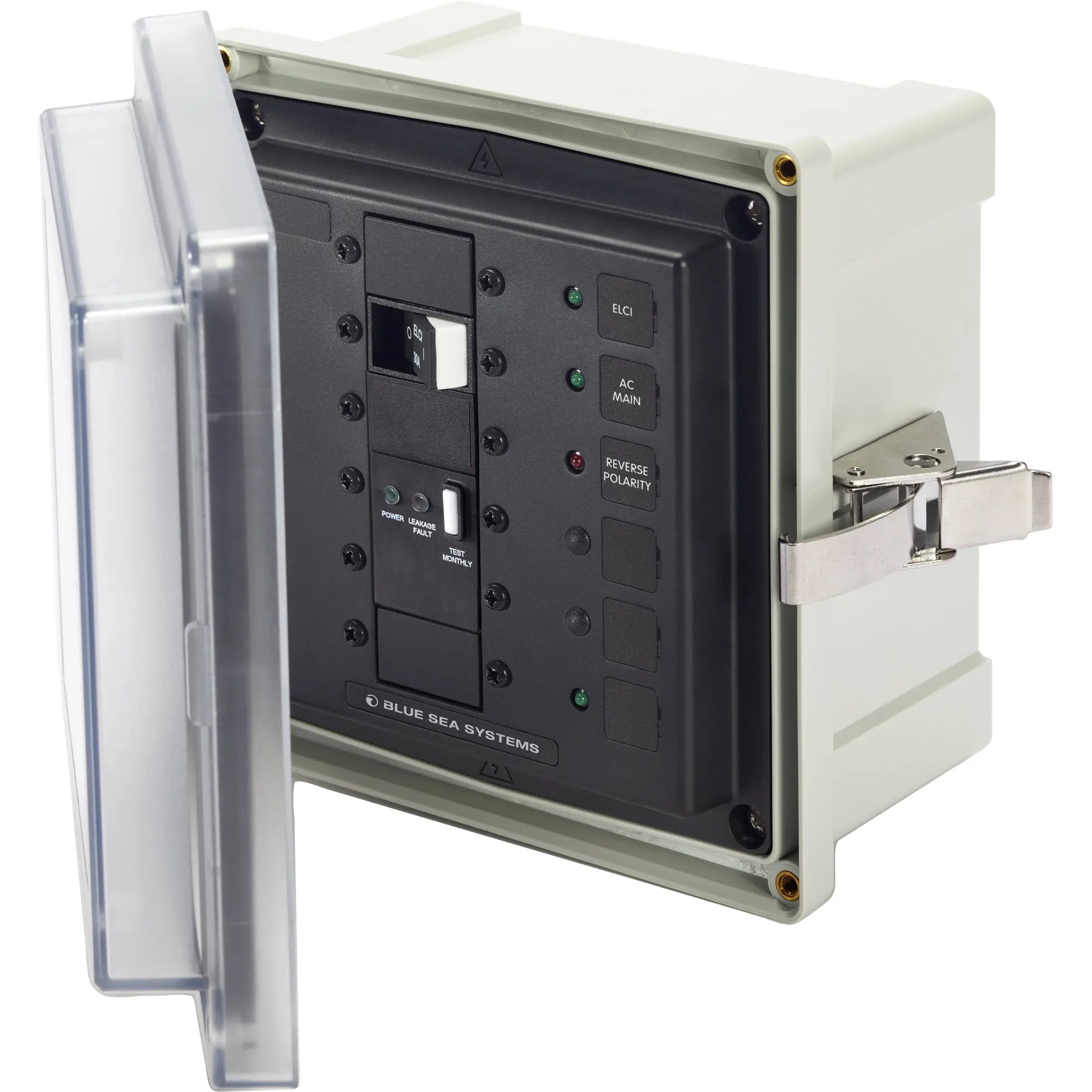Blue Sea Systems SMS Surface Mount System Panel Enclosure, IP66, Glass-Filled Polycarbonate, Clear Cover, 6 x 6 x 4 in — Quality Boat Parts
