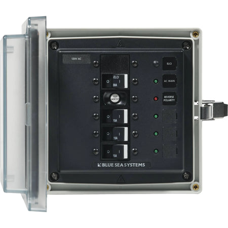 Blue Sea Systems SMS Surface Mount System Panel Enclosure, IP66, Glass-Filled Polycarbonate, Clear Cover, 6 x 6 x 4 in — Quality Boat Parts
