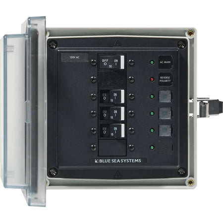 Blue Sea Systems SMS Surface Mount System Panel Enclosure, IP66, Glass-Filled Polycarbonate, Clear Cover, 6 x 6 x 4 in — Quality Boat Parts