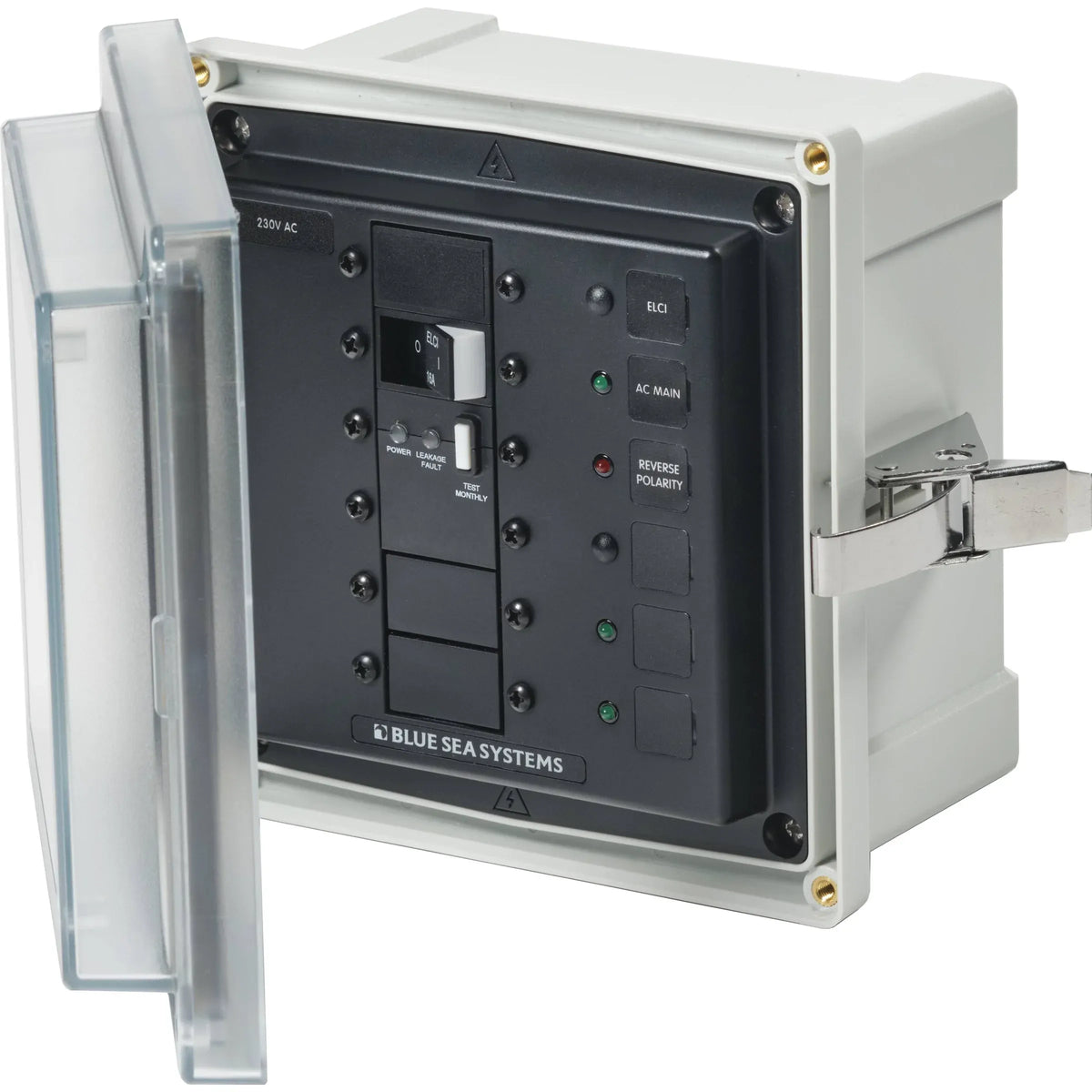 Blue Sea Systems SMS Surface Mount System Panel Enclosure, IP66, Glass-Filled Polycarbonate, Clear Cover, 6 x 6 x 4 in — Quality Boat Parts