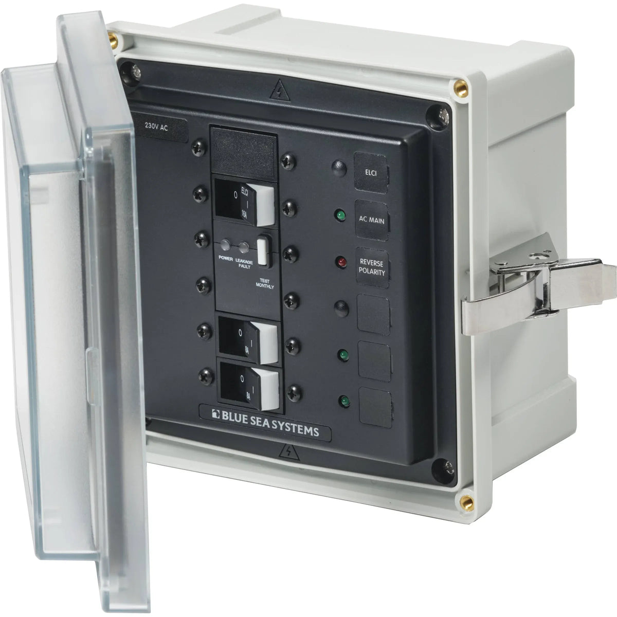 Blue Sea Systems SMS Surface Mount System Panel Enclosure, IP66, Glass-Filled Polycarbonate, Clear Cover, 6 x 6 x 4 in — Quality Boat Parts