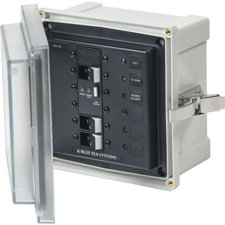 Blue Sea Systems SMS Surface Mount System Panel Enclosure, IP66, Glass-Filled Polycarbonate, Clear Cover, 6 x 6 x 4 in — Quality Boat Parts