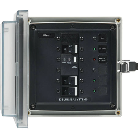 Blue Sea Systems SMS Surface Mount System Panel Enclosure, IP66, Glass-Filled Polycarbonate, Clear Cover, 6 x 6 x 4 in — Quality Boat Parts