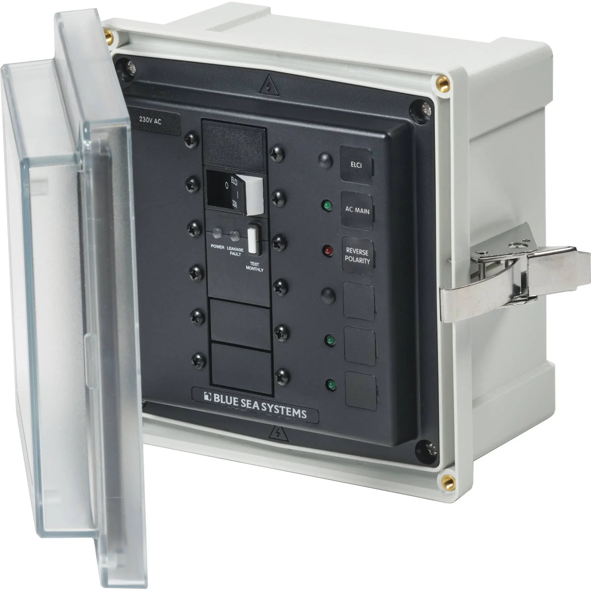 Blue Sea Systems SMS Surface Mount System Panel Enclosure, IP66, Glass-Filled Polycarbonate, Clear Cover, 6 x 6 x 4 in — Quality Boat Parts