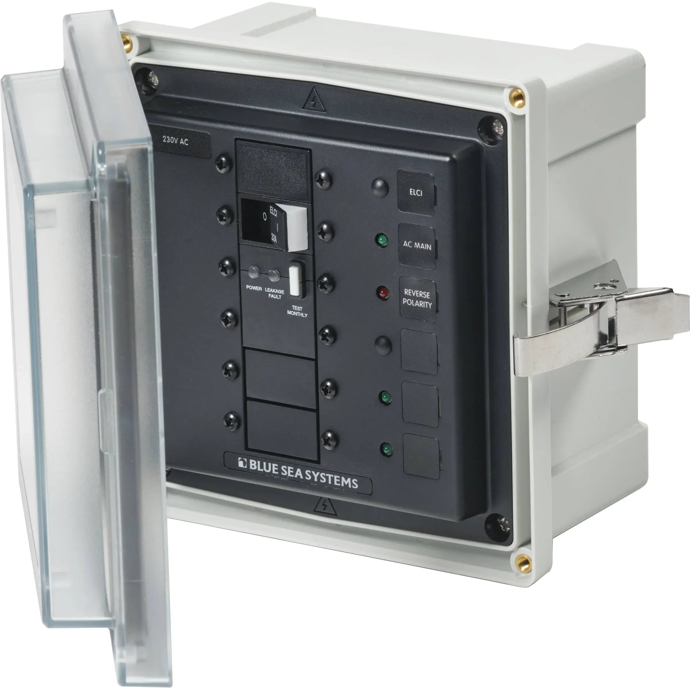 Blue Sea Systems SMS Surface Mount System Panel Enclosure, IP66, Glass-Filled Polycarbonate, Clear Cover, 6 x 6 x 4 in — Quality Boat Parts