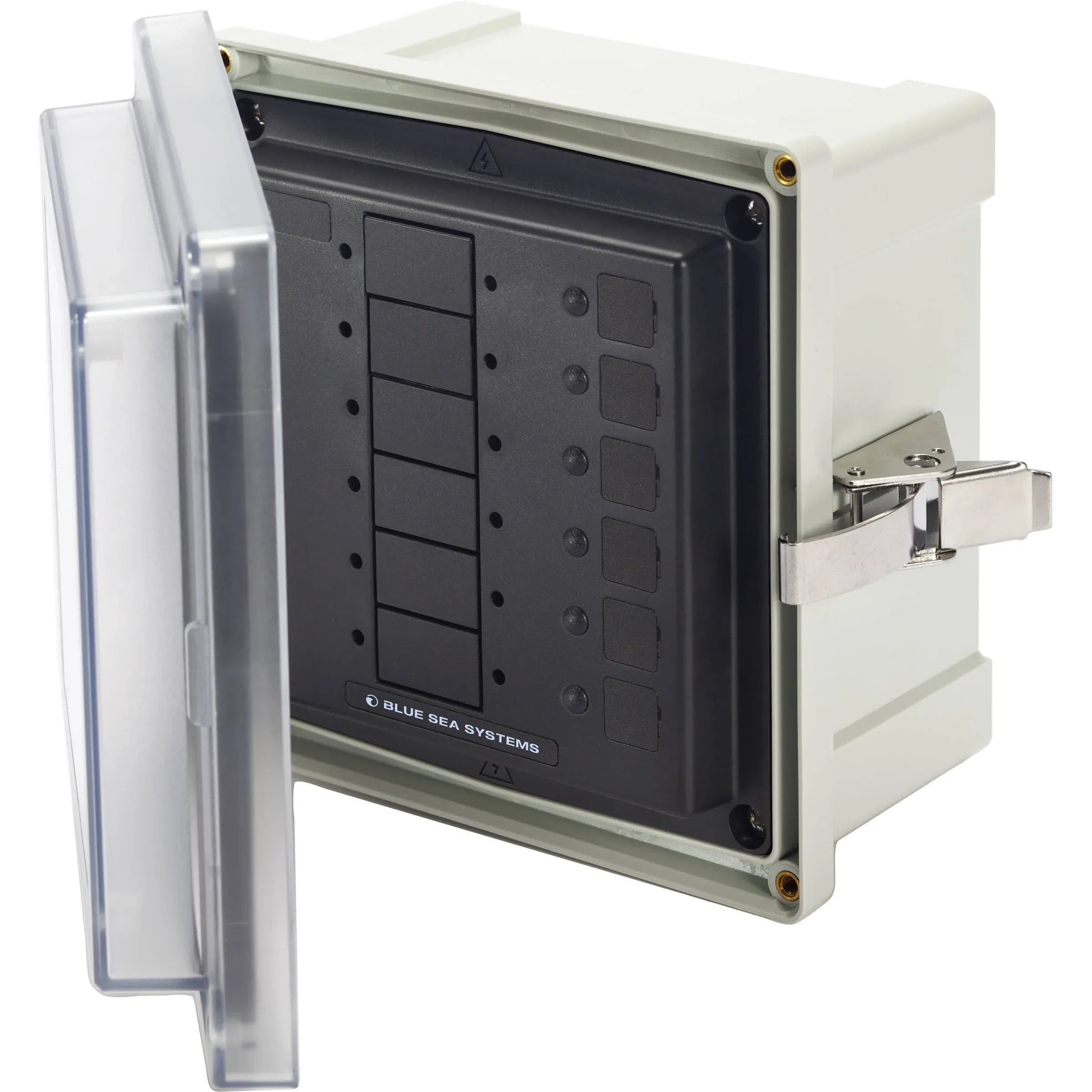 Blue Sea Systems SMS Surface Mount System Panel Enclosure, IP66, Glass-Filled Polycarbonate, Clear Cover, 6 x 6 x 4 in — Quality Boat Parts