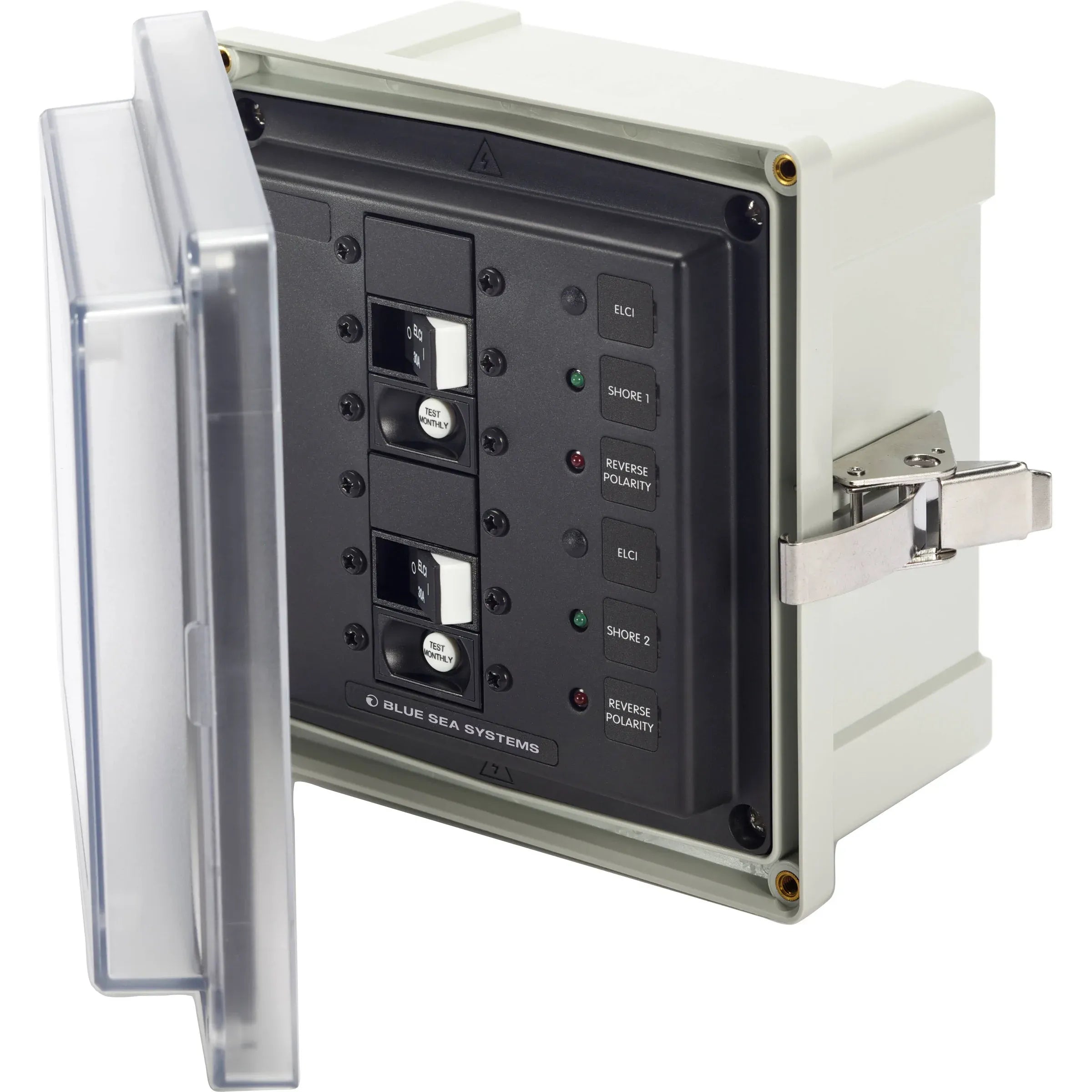 Blue Sea Systems SMS Surface Mount System Panel Enclosure, IP66, Glass-Filled Polycarbonate, Clear Cover, 6 x 6 x 4 in — Quality Boat Parts