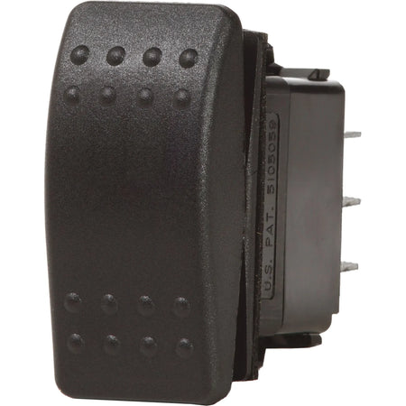 Blue Sea Systems Contura II Rocker Switch, Black Actuator, 20A @ 12V, 15A @ 24V — Quality Boat Parts
